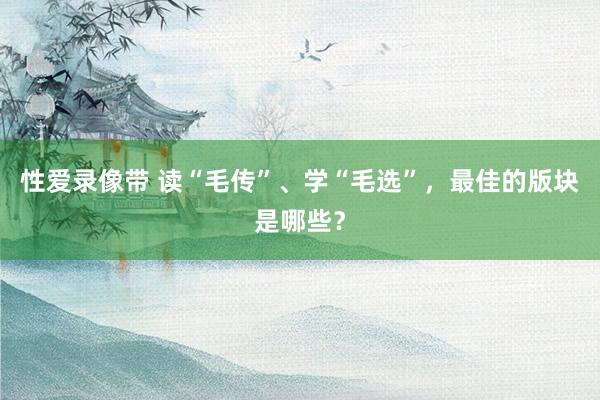 性爱录像带 读“毛传”、学“毛选”，最佳的版块是哪些？