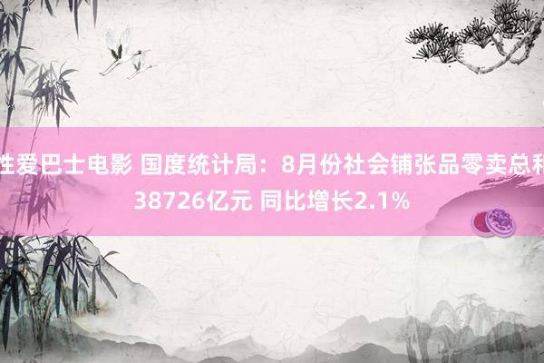 性爱巴士电影 国度统计局：8月份社会铺张品零卖总和38726亿元 同比增长2.1%