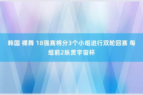 韩国 裸舞 18强赛将分3个小组进行双轮回赛 每组前2纵贯宇宙杯