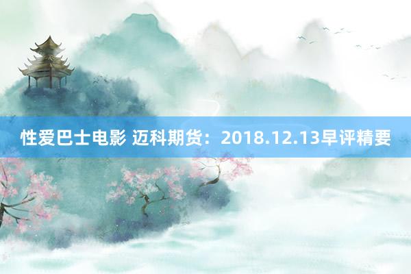 性爱巴士电影 迈科期货：2018.12.13早评精要