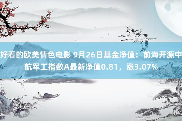 好看的欧美情色电影 9月26日基金净值：前海开源中航军工指数A最新净值0.81，涨3.07%