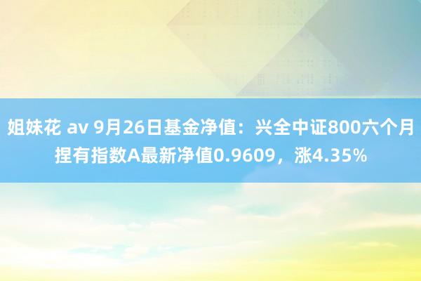 姐妹花 av 9月26日基金净值：兴全中证800六个月捏有指数A最新净值0.9609，涨4.35%