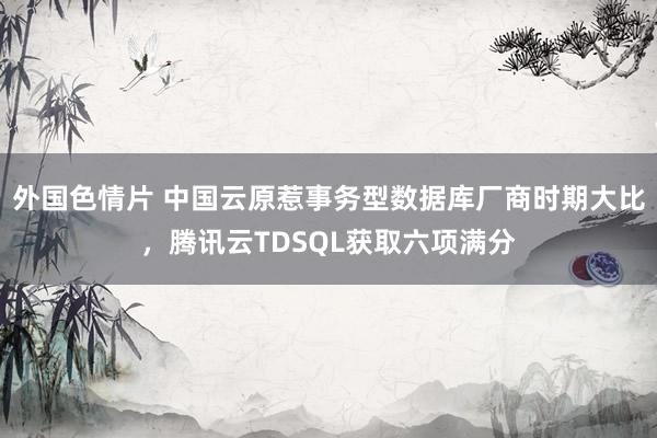 外国色情片 中国云原惹事务型数据库厂商时期大比，腾讯云TDSQL获取六项满分