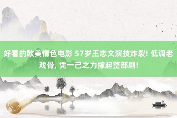 好看的欧美情色电影 57岁王志文演技炸裂! 低调老戏骨， 凭一己之力撑起整部剧!