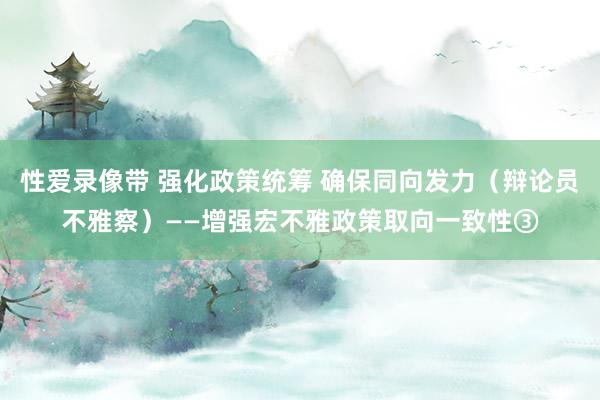 性爱录像带 强化政策统筹 确保同向发力（辩论员不雅察）——增强宏不雅政策取向一致性③