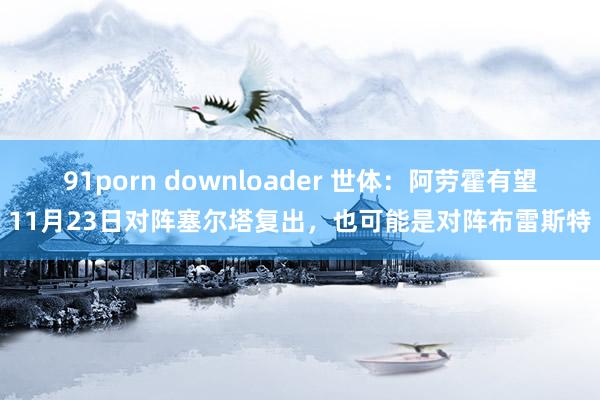 91porn downloader 世体：阿劳霍有望11月23日对阵塞尔塔复出，也可能是对阵布雷斯特