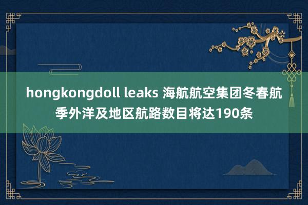 hongkongdoll leaks 海航航空集团冬春航季外洋及地区航路数目将达190条