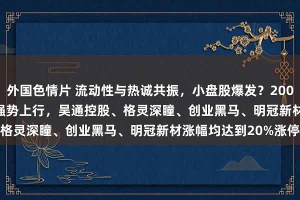 外国色情片 流动性与热诚共振，小盘股爆发？2000增强ETF(159555)强势上行，吴通控股、格灵深瞳、创业黑马、明冠新材涨幅均达到20%涨停