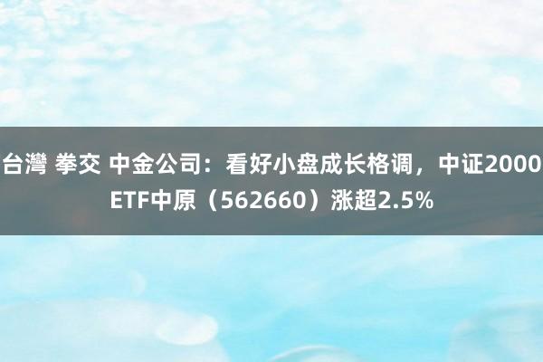 台灣 拳交 中金公司：看好小盘成长格调，中证2000ETF中原（562660）涨超2.5%