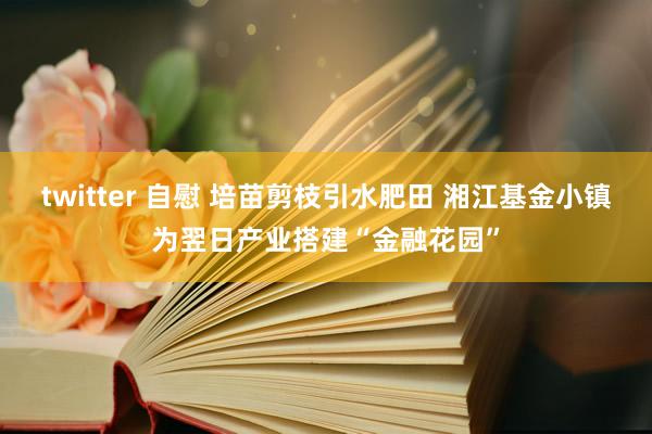 twitter 自慰 培苗剪枝引水肥田 湘江基金小镇为翌日产业搭建“金融花园”