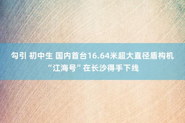 勾引 初中生 国内首台16.64米超大直径盾构机“江海号”在长沙得手下线