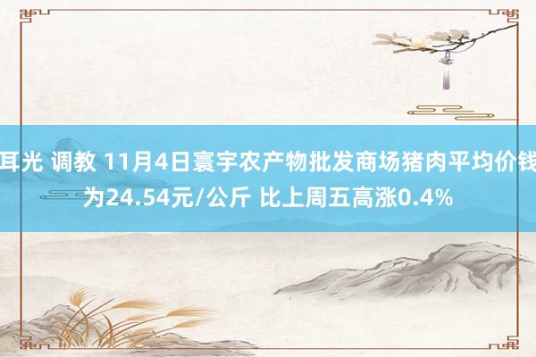 耳光 调教 11月4日寰宇农产物批发商场猪肉平均价钱为24.54元/公斤 比上周五高涨0.4%