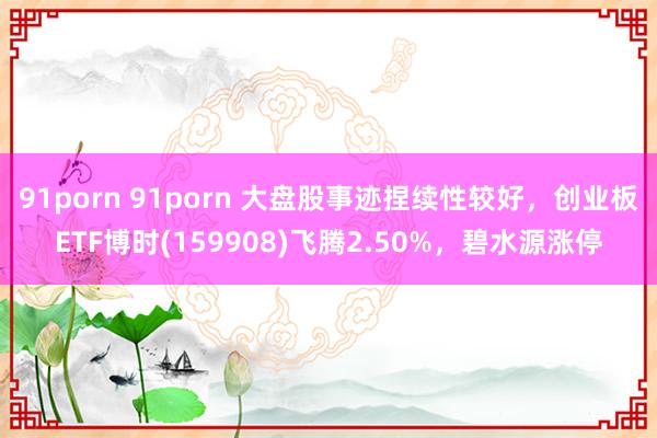 91porn 91porn 大盘股事迹捏续性较好，创业板ETF博时(159908)飞腾2.50%，碧水源涨停