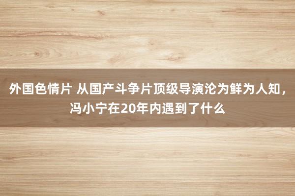 外国色情片 从国产斗争片顶级导演沦为鲜为人知，冯小宁在20年内遇到了什么