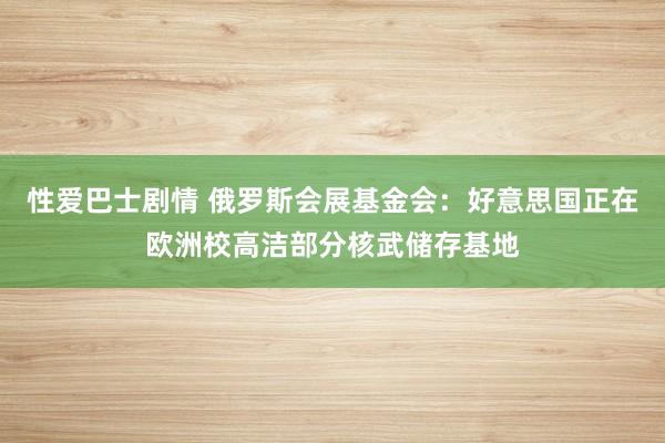 性爱巴士剧情 俄罗斯会展基金会：好意思国正在欧洲校高洁部分核武储存基地