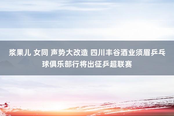 浆果儿 女同 声势大改造 四川丰谷酒业须眉乒乓球俱乐部行将出征乒超联赛