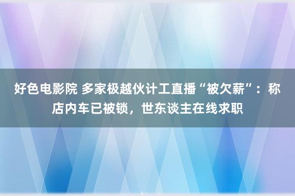 好色电影院 多家极越伙计工直播“被欠薪”：称店内车已被锁，世东谈主在线求职