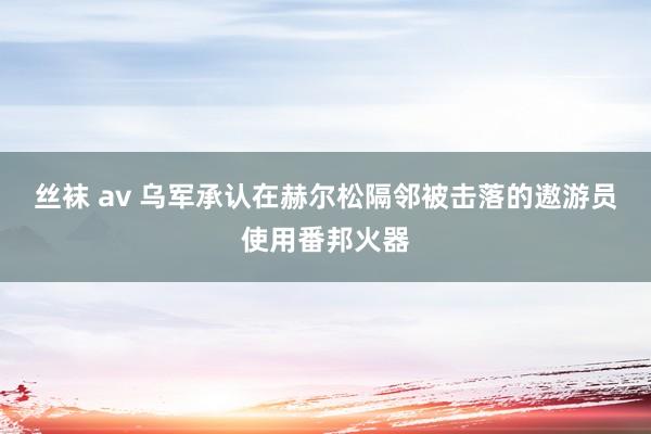 丝袜 av 乌军承认在赫尔松隔邻被击落的遨游员使用番邦火器