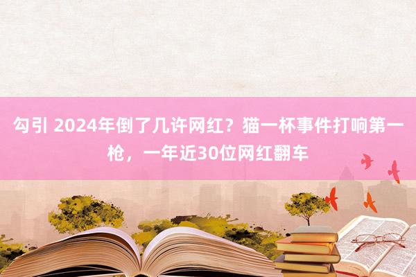 勾引 2024年倒了几许网红？猫一杯事件打响第一枪，一年近30位网红翻车