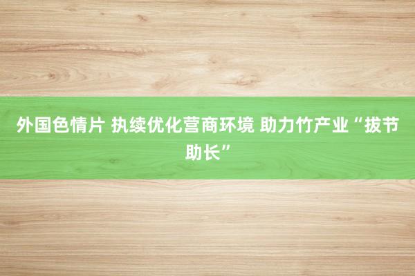 外国色情片 执续优化营商环境 助力竹产业“拔节助长”