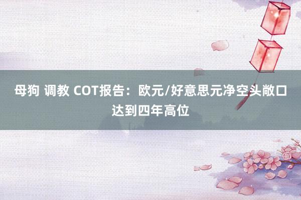 母狗 调教 COT报告：欧元/好意思元净空头敞口达到四年高位