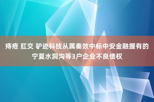 痔疮 肛交 驴迹科技从属奏效中标中安金融握有的宁夏水洞沟等3户企业不良债权