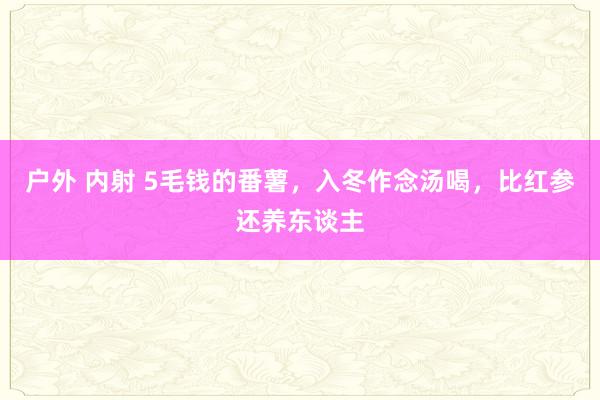 户外 内射 5毛钱的番薯，入冬作念汤喝，比红参还养东谈主