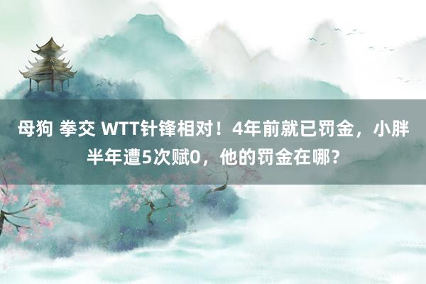 母狗 拳交 WTT针锋相对！4年前就已罚金，小胖半年遭5次赋0，他的罚金在哪？