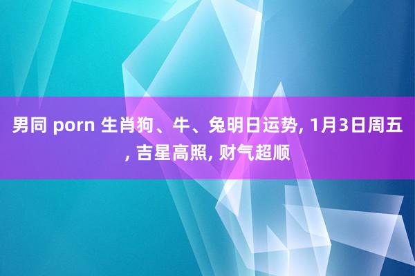 男同 porn 生肖狗、牛、兔明日运势， 1月3日周五， 吉星高照， 财气超顺