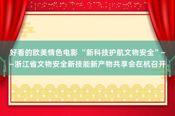 好看的欧美情色电影 “新科技护航文物安全”——浙江省文物安全新技能新产物共享会在杭召开